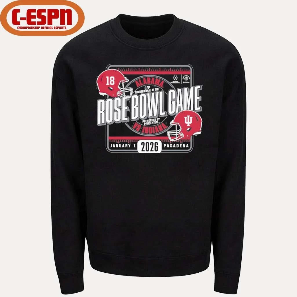 Official Alabama Vs Indiana Football 2026 Rose Bowl Game Head to Head T-Shirt