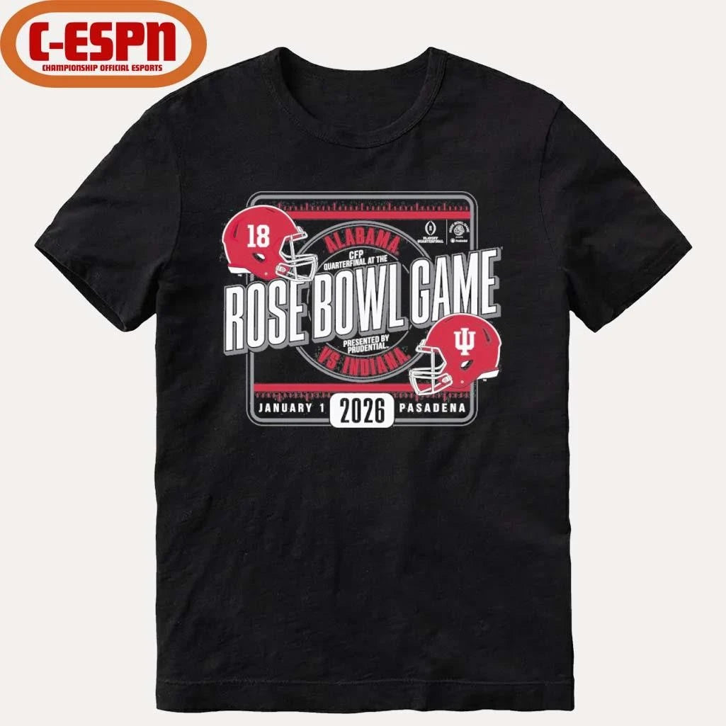 Official Alabama Vs Indiana Football 2026 Rose Bowl Game Head to Head T-Shirt