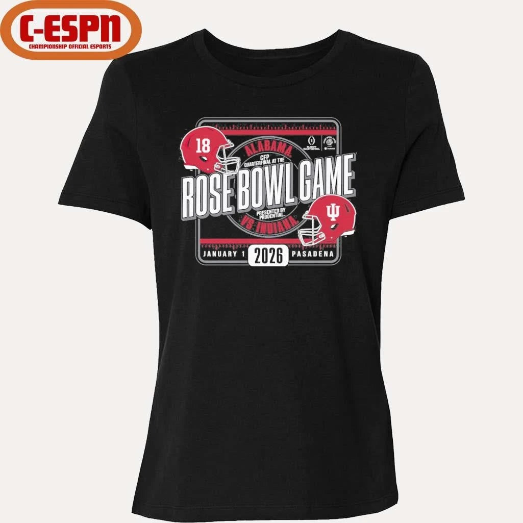 Official Alabama Vs Indiana Football 2026 Rose Bowl Game Head to Head T-Shirt
