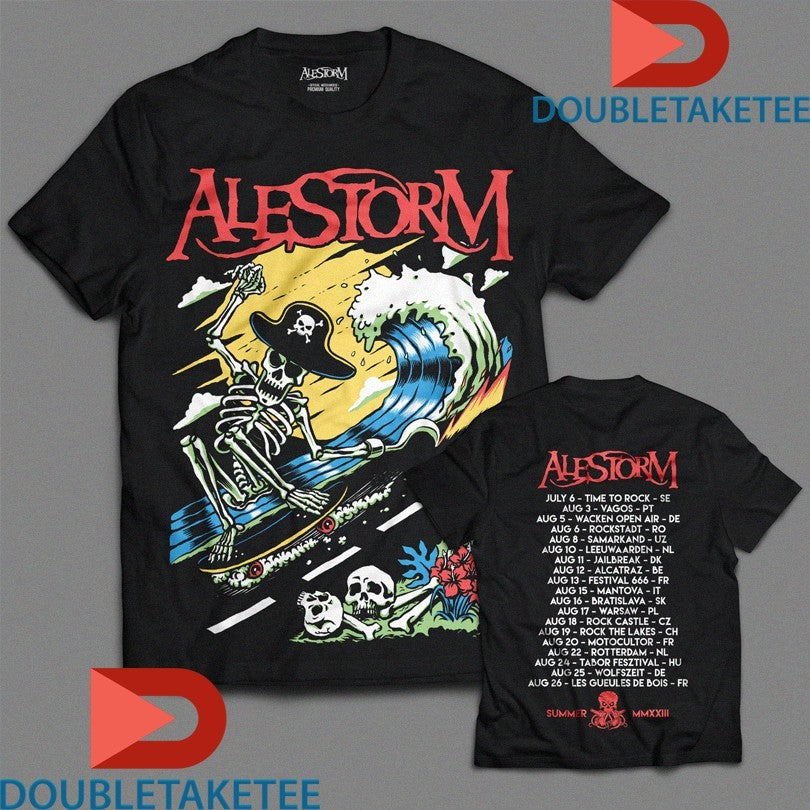 Official Alestorm SummerTour 2023 Skatepirate Skeleton Shirts