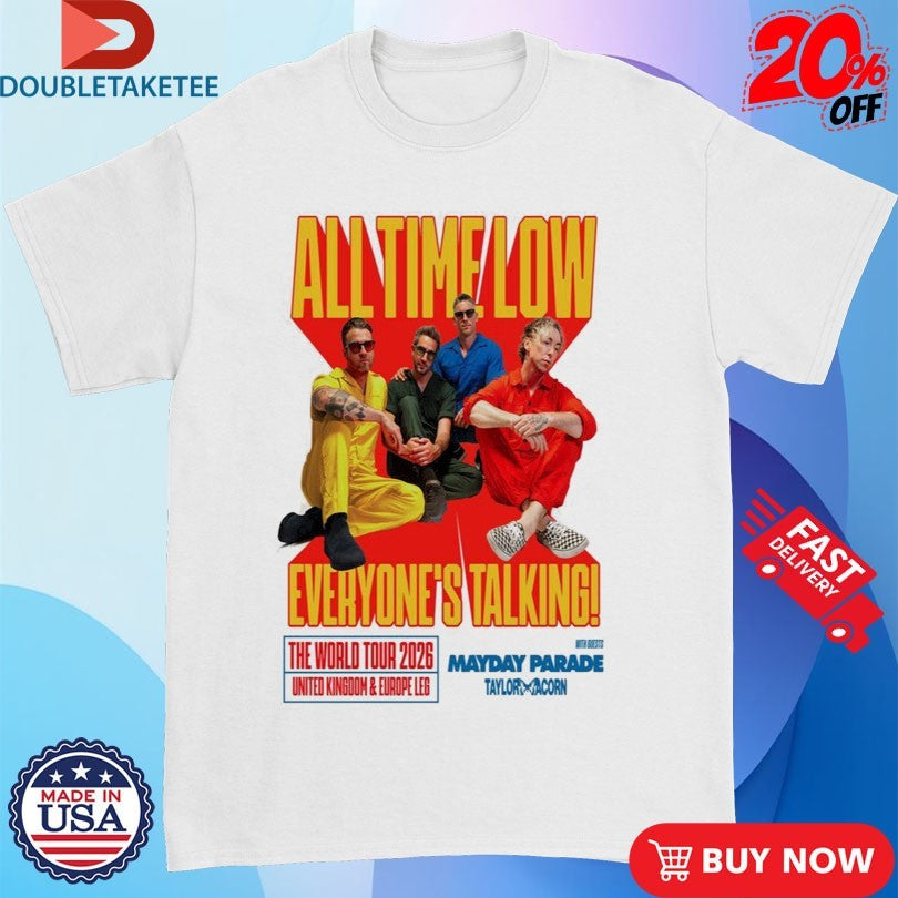 Official All Time Low The World Tour 2026 UK &amp; EU Shirts