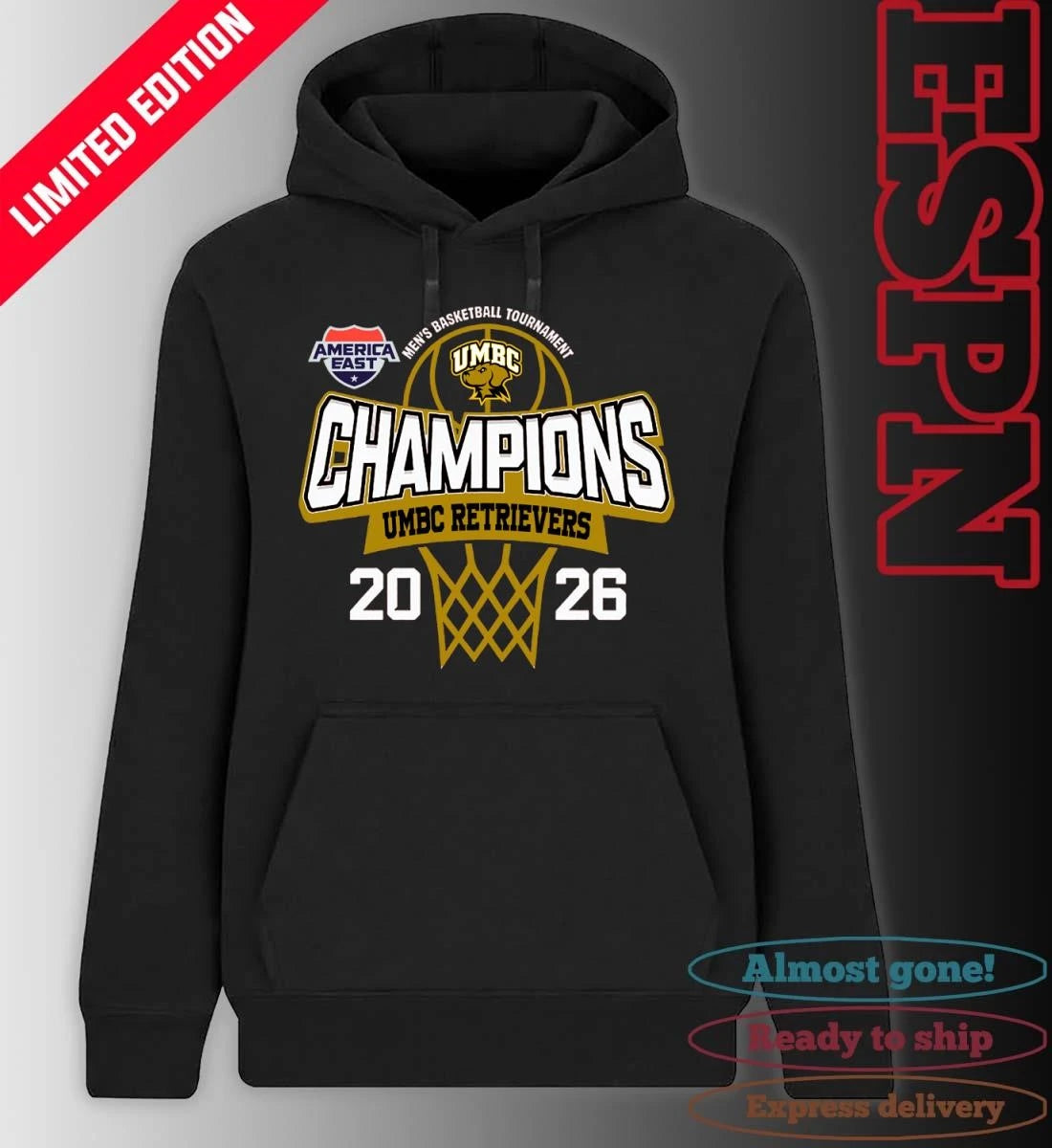 Official America East Conference Men’s Basketball Tournament 2026 Champions UMBC Retrievers T-Shirt