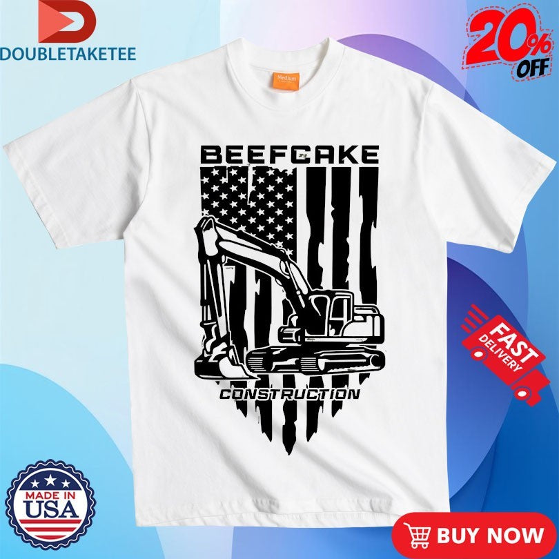 Official Andrew Flair Beefcake Construction Excavator Left Chest USA Flag Shirts