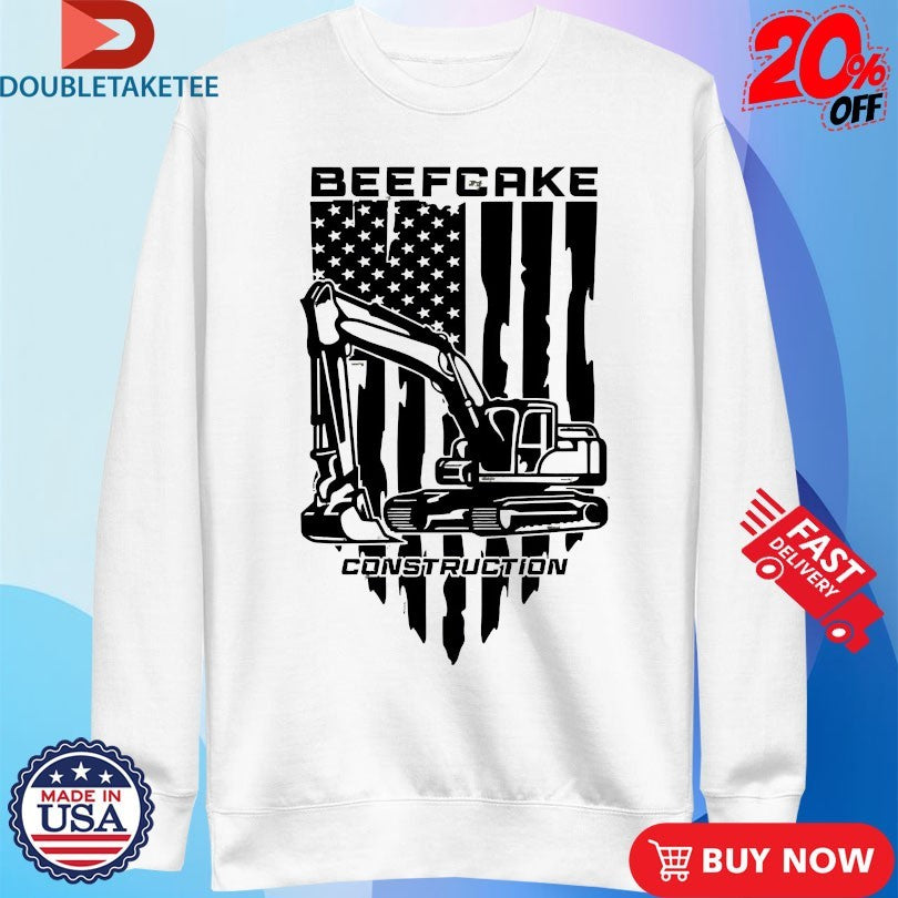 Official Andrew Flair Beefcake Construction Excavator Left Chest USA Flag Shirts