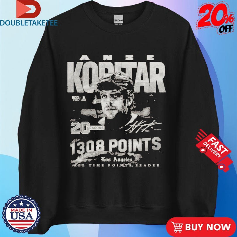 Official Anze Kopitar Los Angeles All Time Points Leader Wht T-Shirts