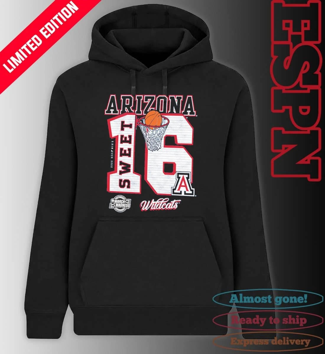 Official Arizona Wildcats 2026 NCAA March Madness Sweet 16 Bound Shirt