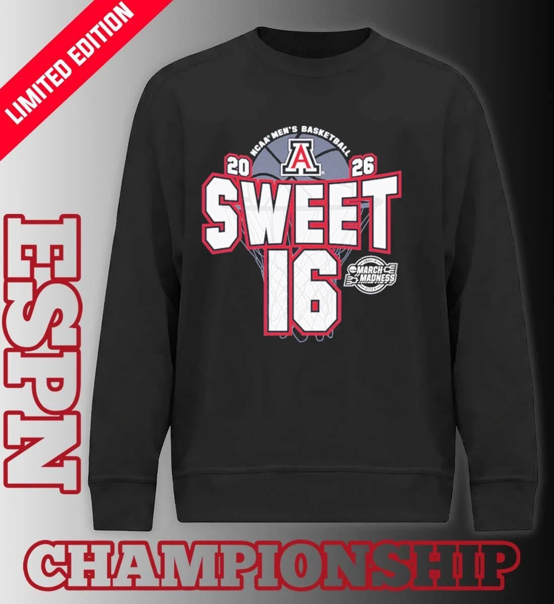 Official Arizona Wildcats Men’s Basketball Sweet 16 Shirt