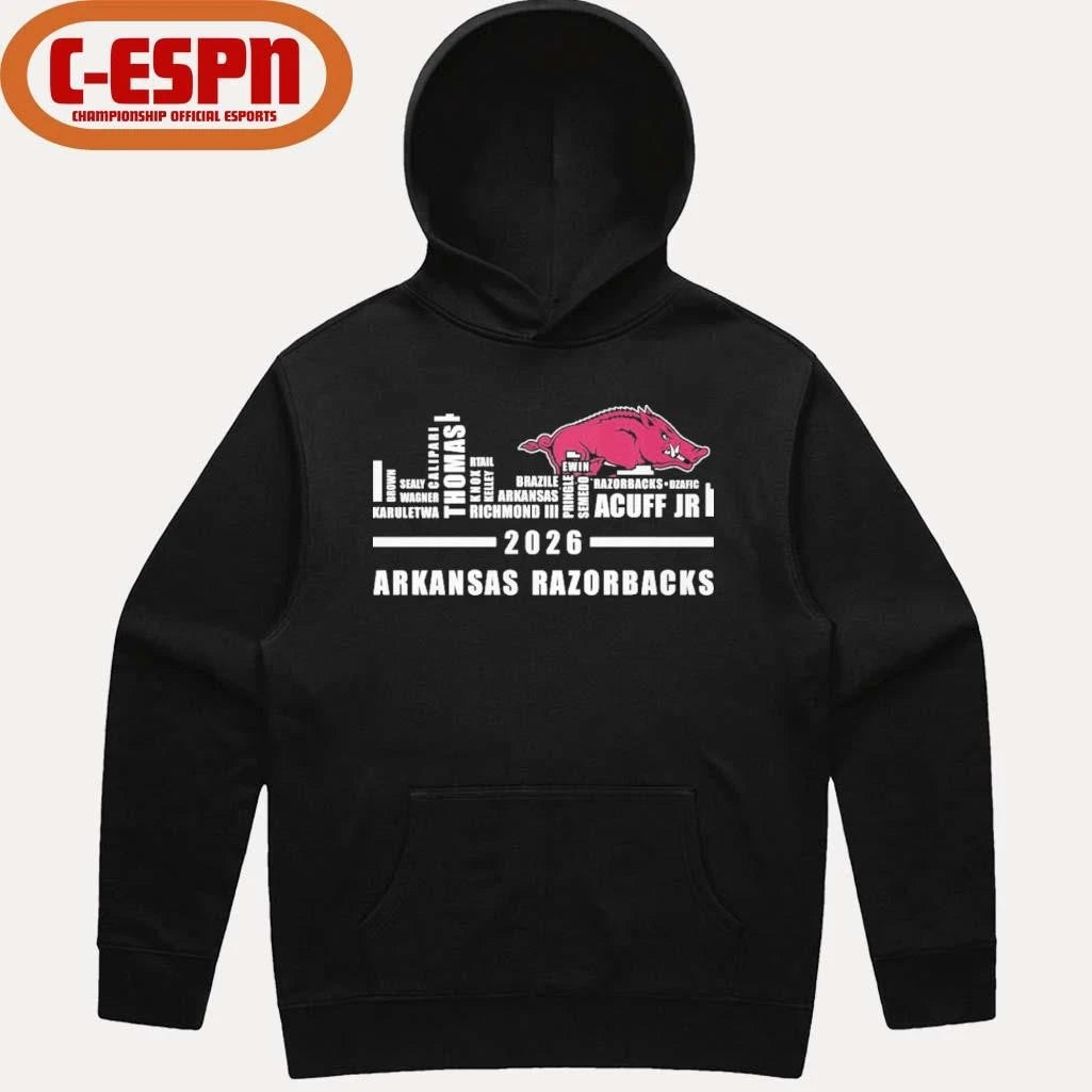 Official Arkansas Basketball Skyline Player Names 2026 Shirt