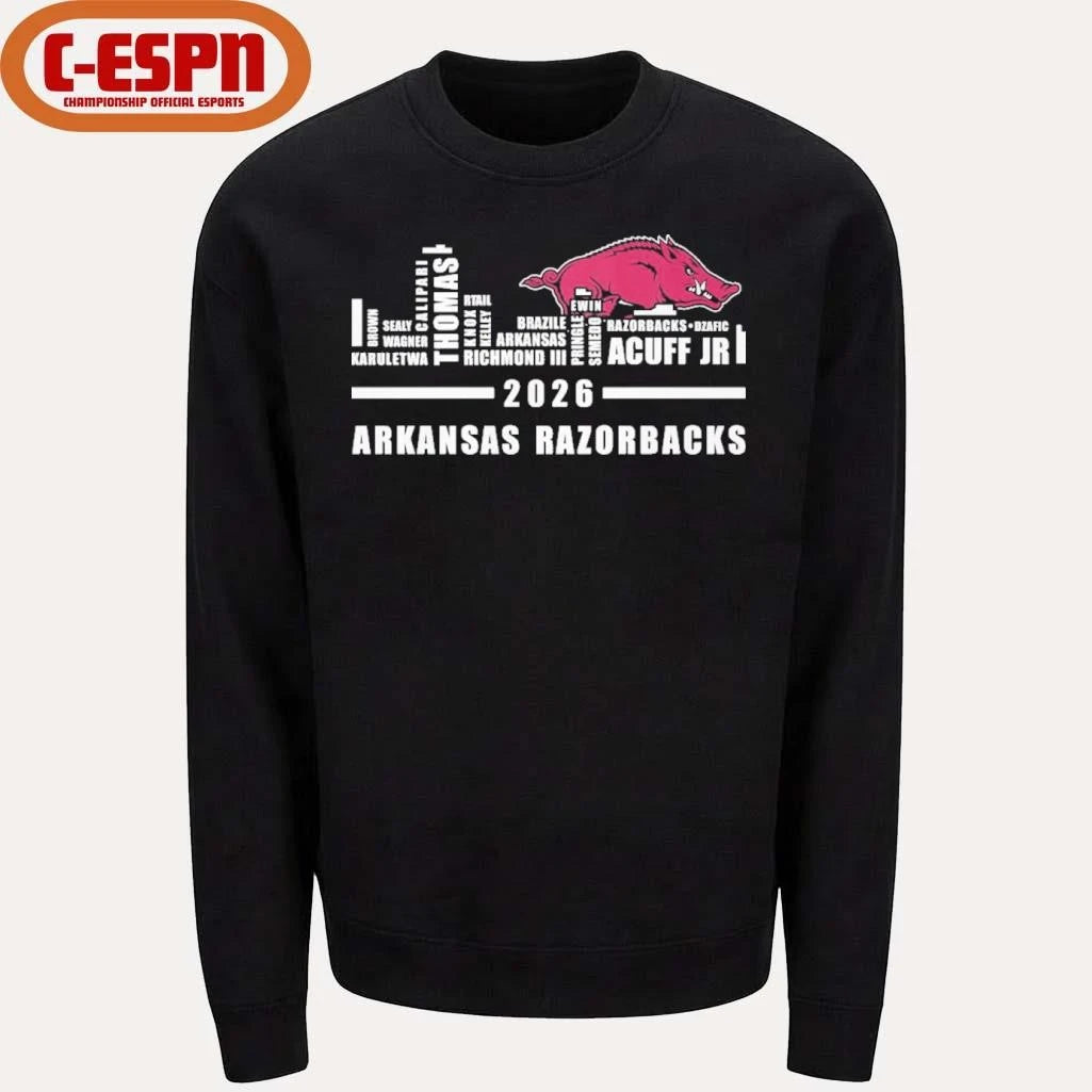 Official Arkansas Basketball Skyline Player Names 2026 Shirt