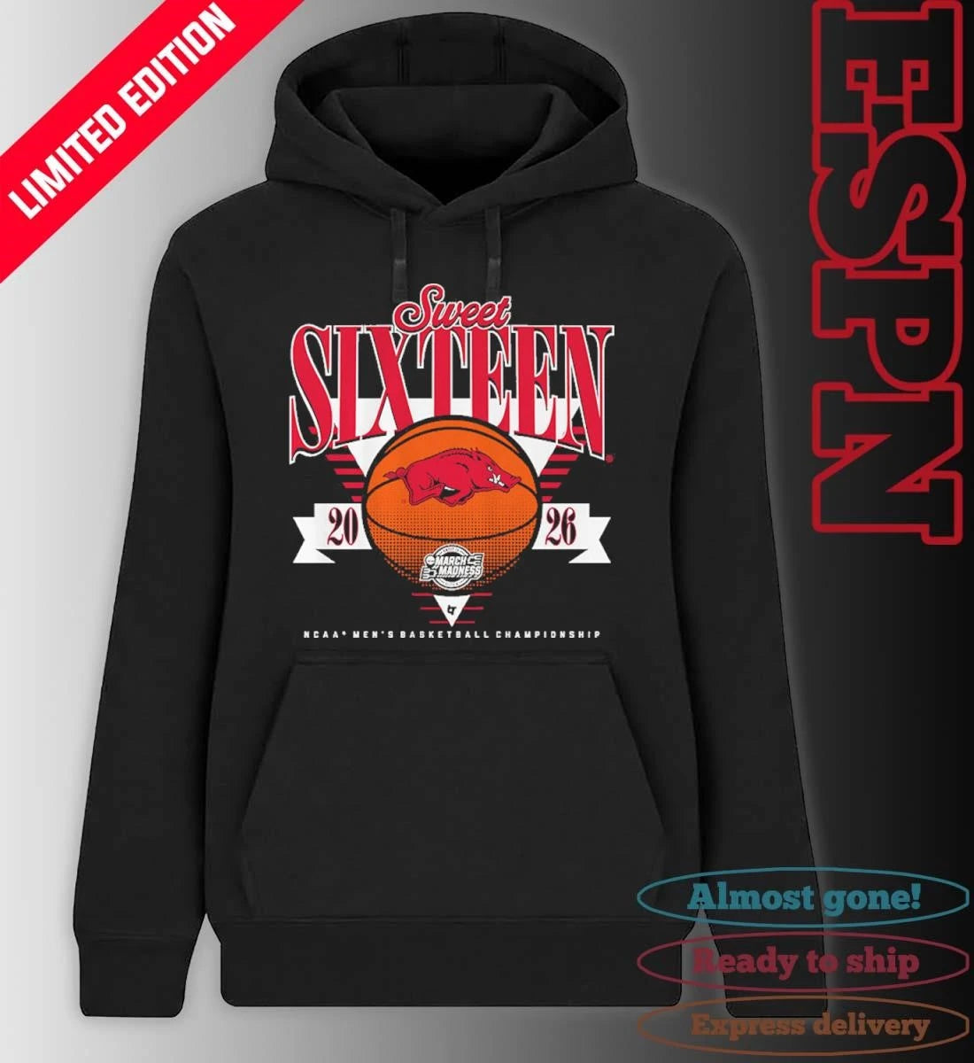 Official Arkansas Razorbacks MBB 2026 Sweet Sixteen shirt