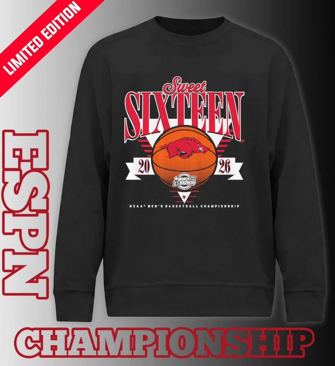 Official Arkansas Razorbacks MBB 2026 Sweet Sixteen shirt