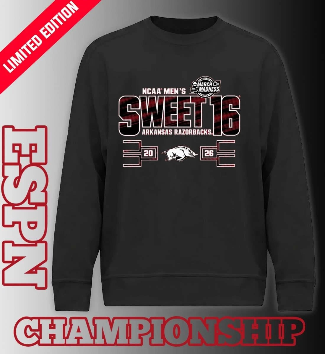 Official Arkansas Razorbacks Men’s Basketball Sweet 16 T-Shirt