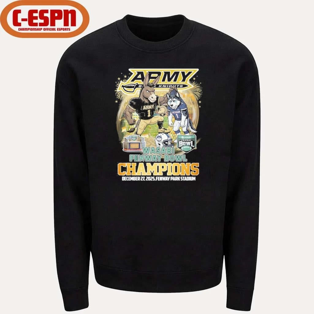 Official Army Black Knights mascot Fenway Bowl Champions Shirt