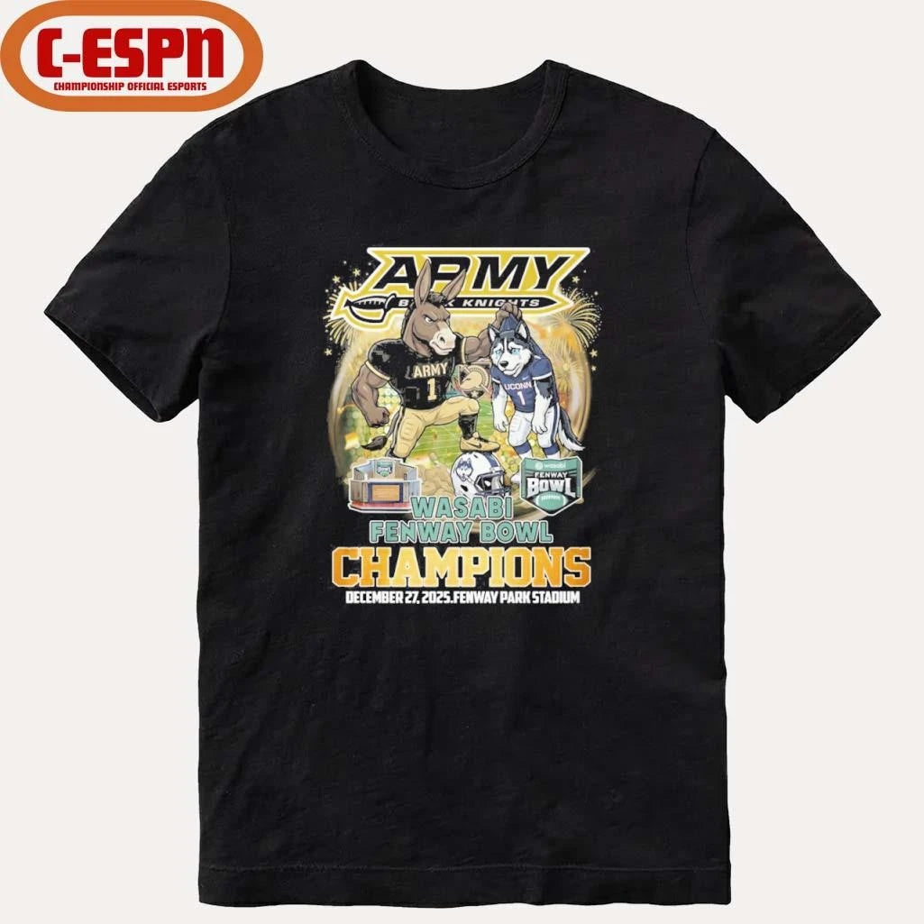 Official Army Black Knights mascot Fenway Bowl Champions Shirt