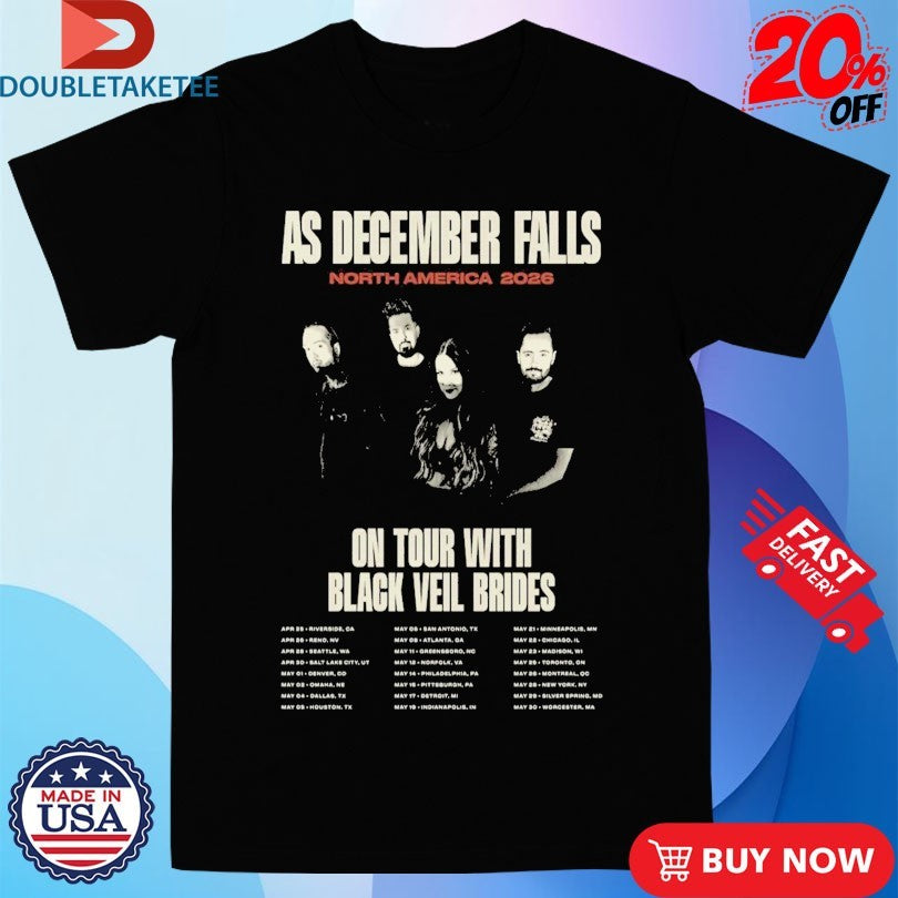 Official As December Falls On Tour With Black Veil Brides North America 2026 Shirts