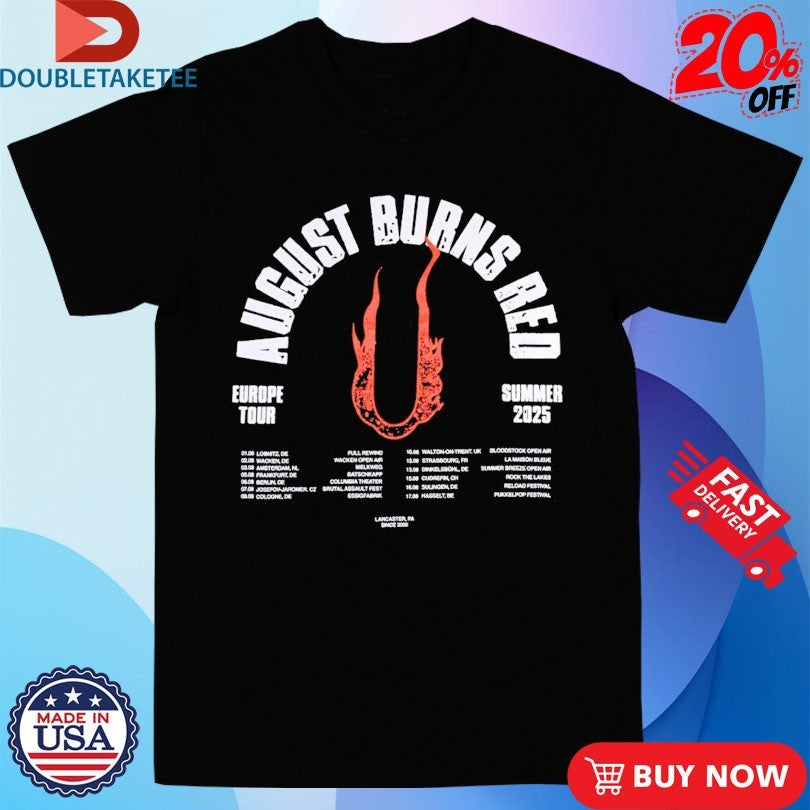 Official August Burns Red Summer Tour 2025 Shirts