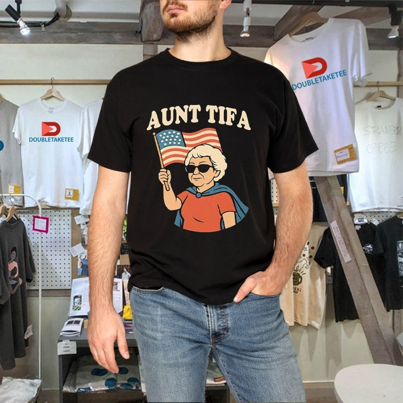 Official Aunt Tifa American Flag Shirts