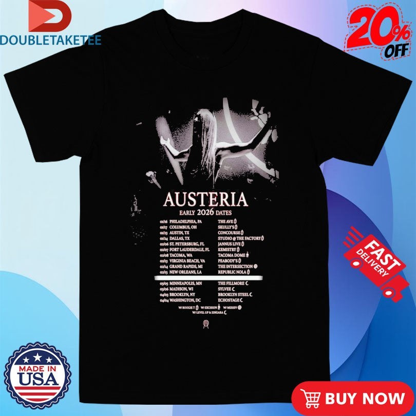 Official Austeria 2026 Early Tour Dates Shirts