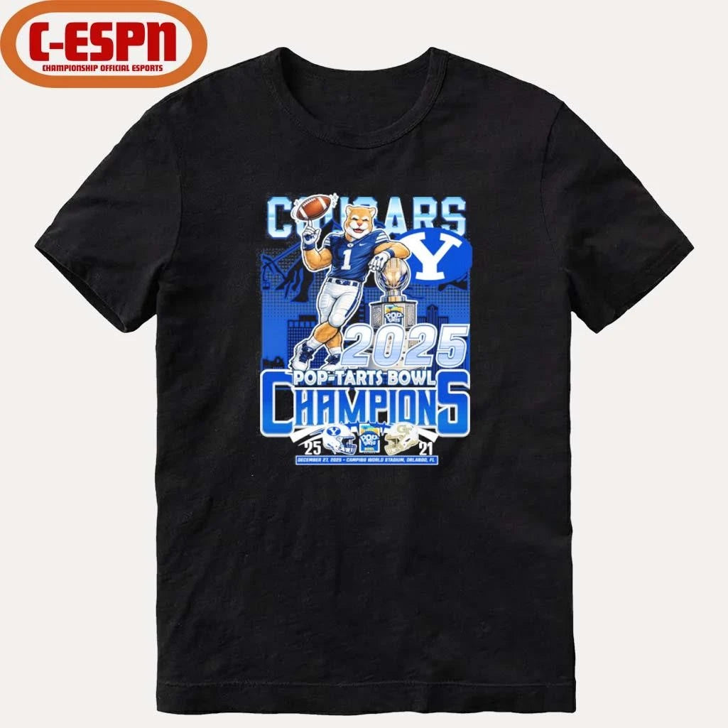 Official BYU Cougars Mascot 2025 Pop-Tarts Bowl Champions Shirt