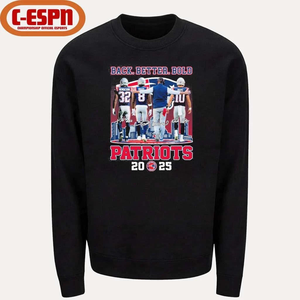 Official Back Better Bold NE Patriots 2025 2025 AFC East Champions Shirt