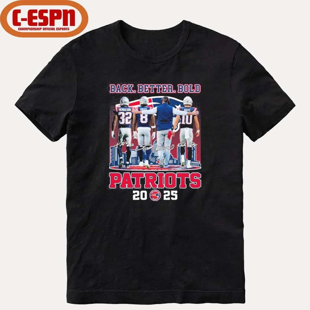Official Back Better Bold NE Patriots 2025 2025 AFC East Champions Shirt