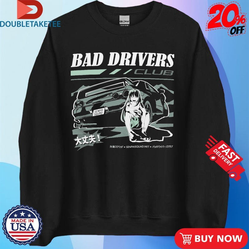 Official Bad Drivers Club R32 Crying Anime Waifu Shirts