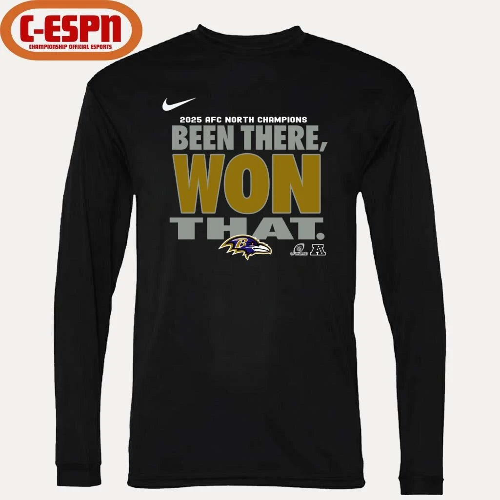 Official Baltimore Ravens 2025 AFC North Champions Been There, Won That T-Shirt