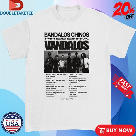 Official Bandalos Chinos Vandalos Tour 2026 Dates Shirts