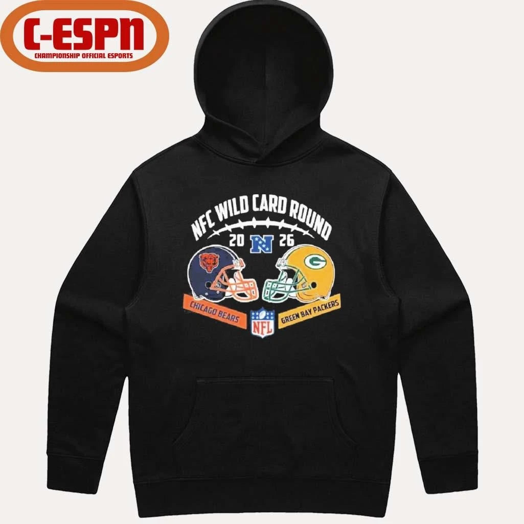 Official Bears Vs Packers NFC Wild Card Round Helmet Matchup T-Shirt