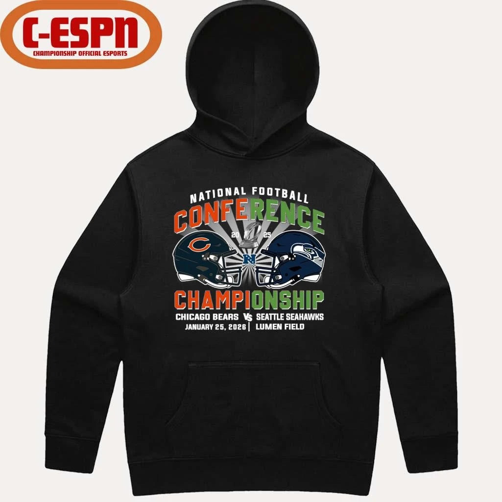 Official Bears Vs Seahawks NFC Conference Championship Duel Helmet T-Shirt