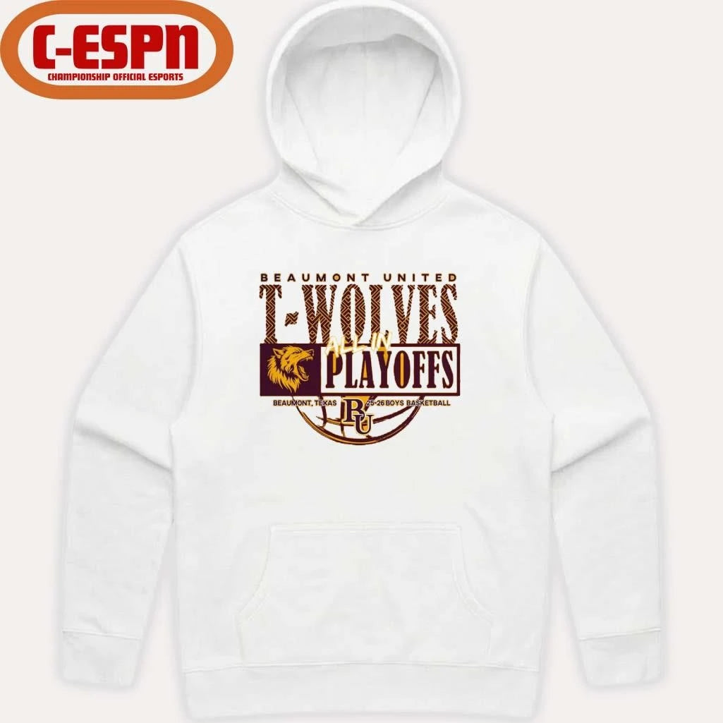Official Beaumont United T-Wolves All In Playoffs 2026 Boys Basketball Shirt