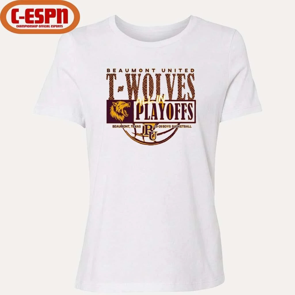 Official Beaumont United T-Wolves All In Playoffs 2026 Boys Basketball Shirt