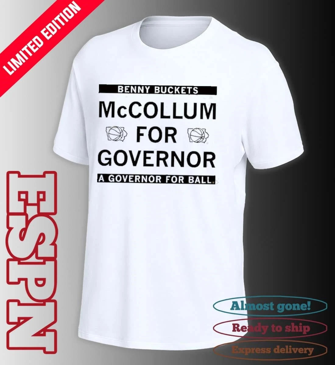 Official Benny Buckets McCollum For Governor Shirt
