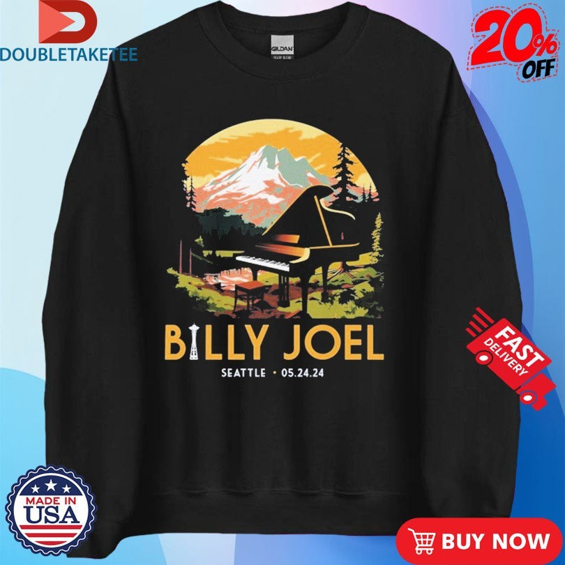 Official Billy Joel Seattle, WA 5-24-2024 Event Piano Mountain Shirts