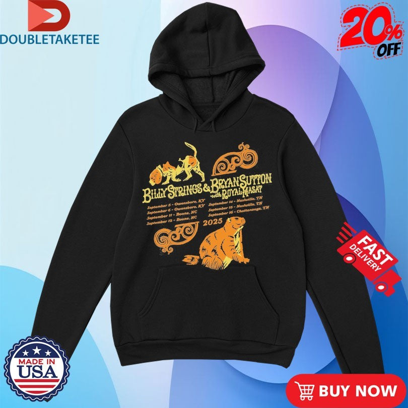 Official Billy Strings &amp; Bryan Sutton With Royal Masat Groundhog Tour 2025 Dates Shirts