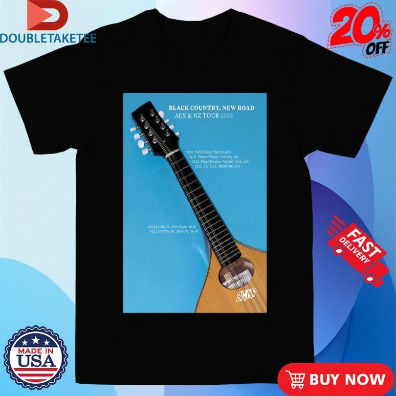 Official Black Country New Road AU NZ Tour 2026 Guitar Shirts