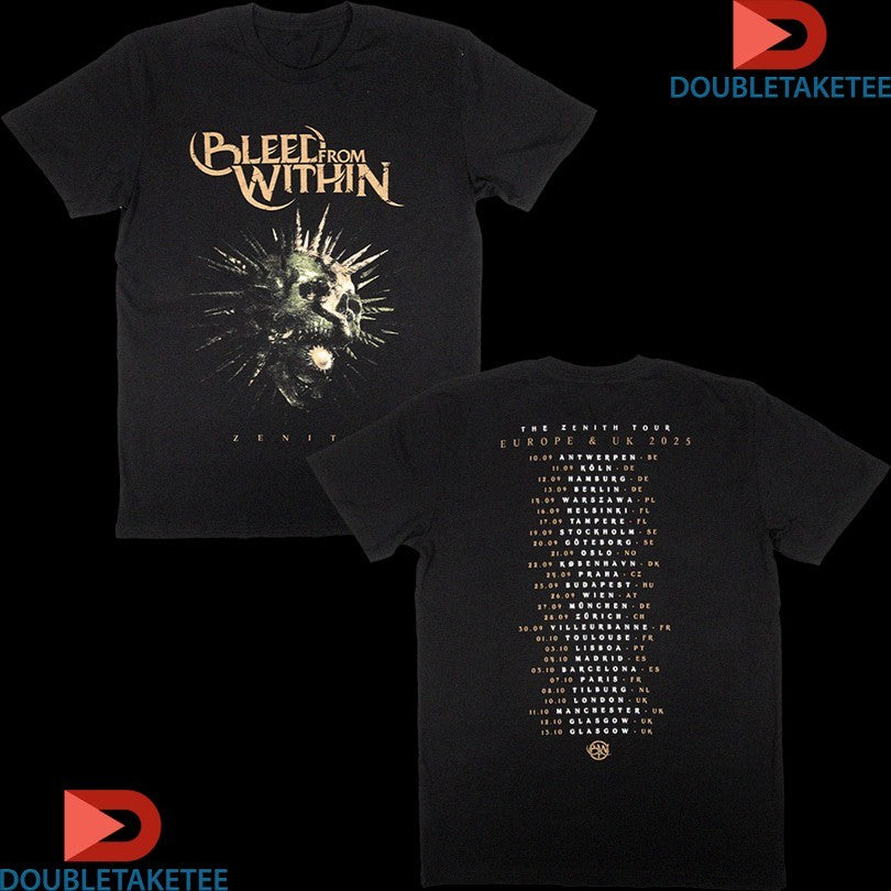 Official Bleed From Within Zenith EU &amp; UK Tour 2025 Shirts