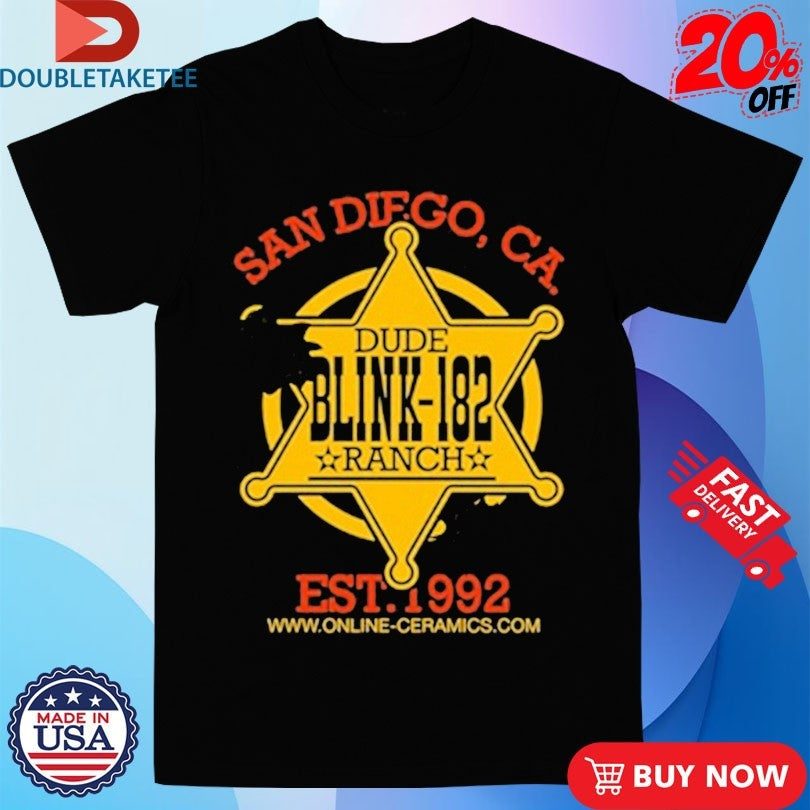 Official Blink-182 Dude Ranch San Diego CA Est 1992 Shirts