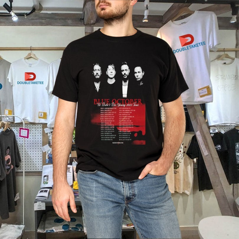 Official Blue October We Didn’t Die Young 2025 Tour Shirts