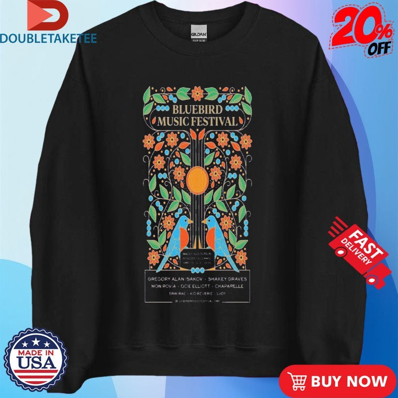 Official Bluebird Music Festival Boulder, CO Poster Apr 18 2026 Shirts