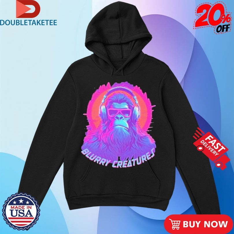 Official Blurry Creatures Bigfoot Headphones Shirts