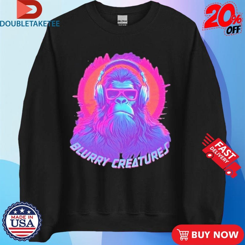 Official Blurry Creatures Bigfoot Headphones Shirts