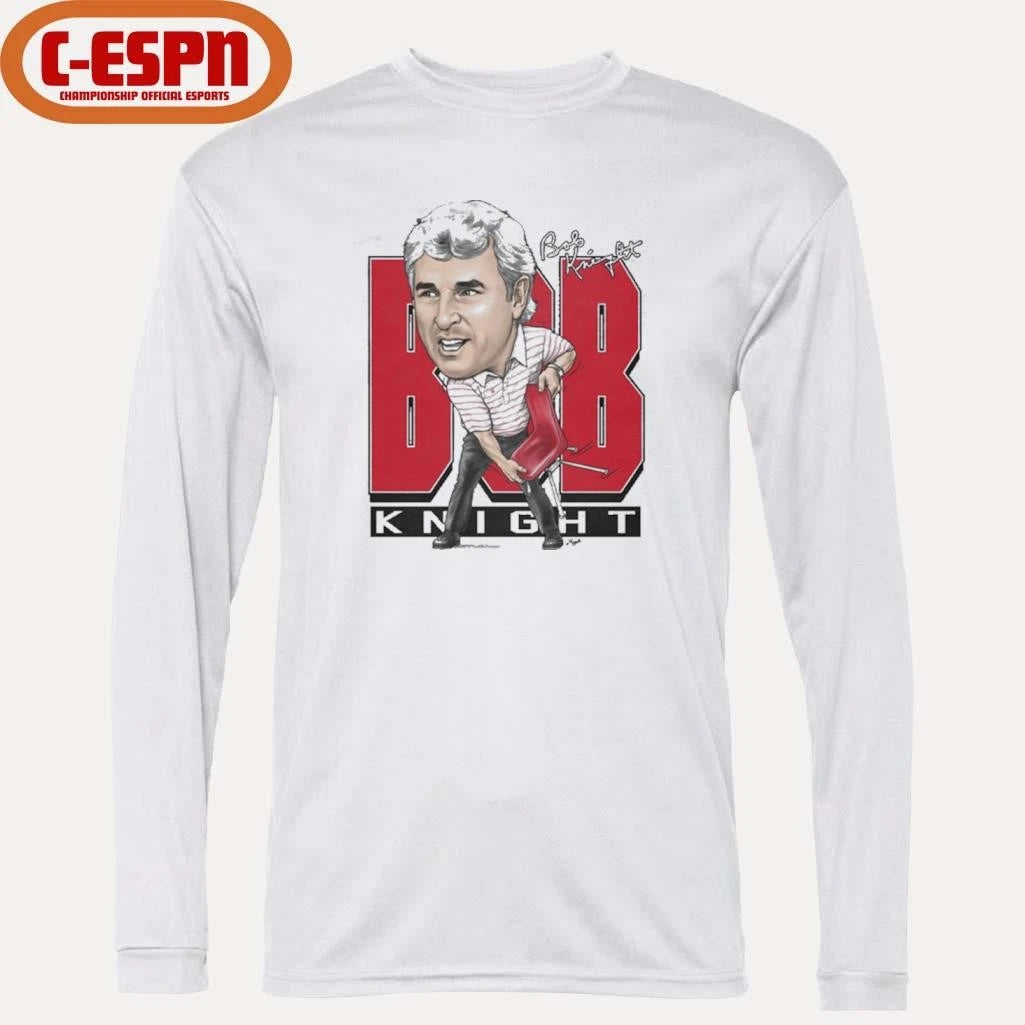 Official Bob Knight Chair Throw Caricature T-Shirt