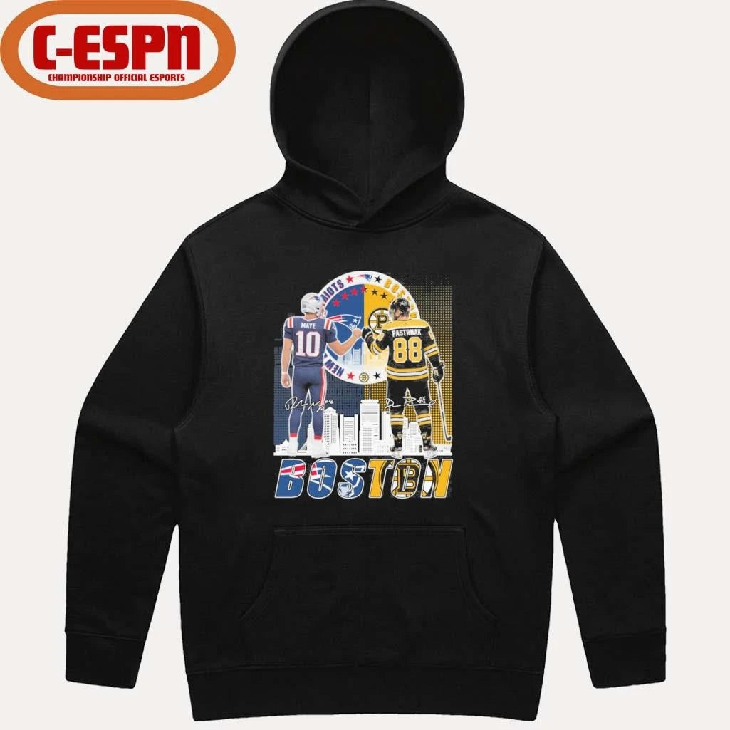 Official Boston Sports Teams Drake Maye And David Pastrnak Shirt