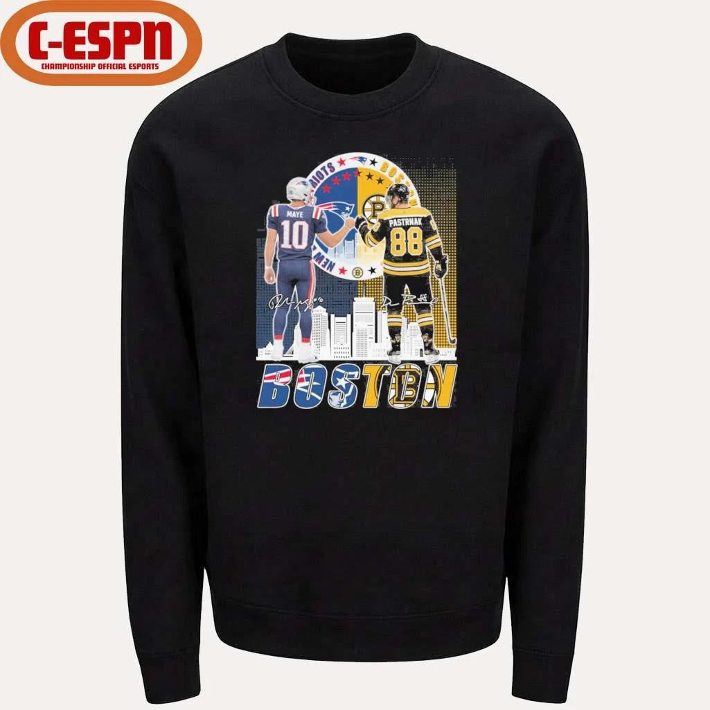 Official Boston Sports Teams Drake Maye And David Pastrnak Shirt