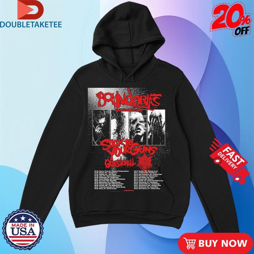 Official Boundaries Stick To Your Guns USA Summer 2025 Tour Dates Shirts