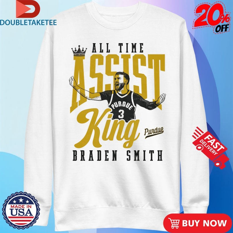 Official Braden Smith All Time Assist King Purdue Boilermakers Shirts