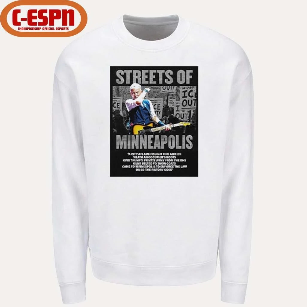 Official Bruce Springsteen Streets Of Minneapolis Anti ICE Shirt