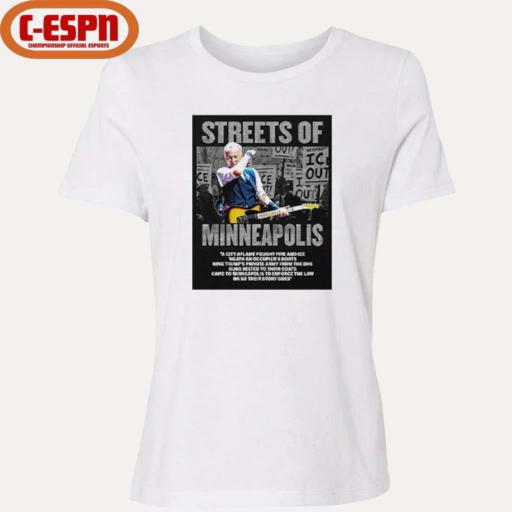 Official Bruce Springsteen Streets Of Minneapolis Anti ICE Shirt