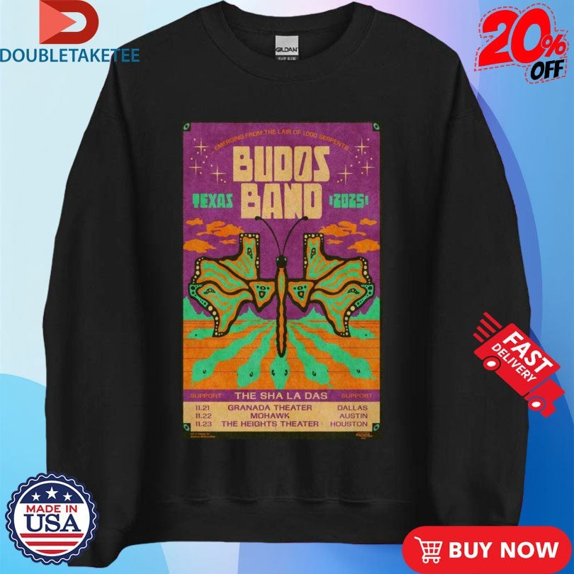 Official Budos The Sha La Das Tour Texas 2025 Shirts